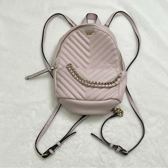 Victorias Secret Light Pink Quilted Mini Backpack - Picture 2 of 9